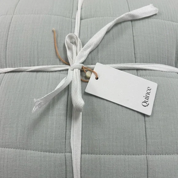 NWT QUINCE Organic Airy Gauze Box Quilt Set King/Cal King Mist 6592 - Picture 7 of 14